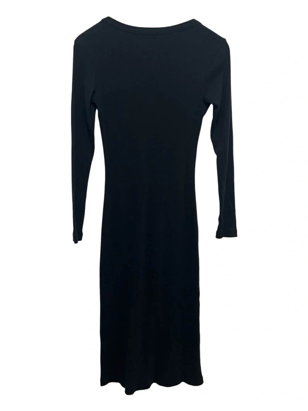 Standard James Perse Black Cotton Ribbed Midi Dress Size Small
